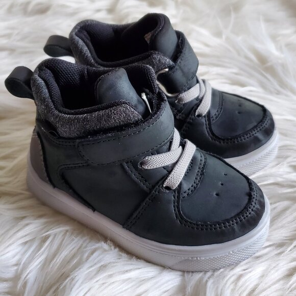 Oomphies Jax Boys' Black Lace Velcro Sneakers SZ 5 - Picture 6 of 11